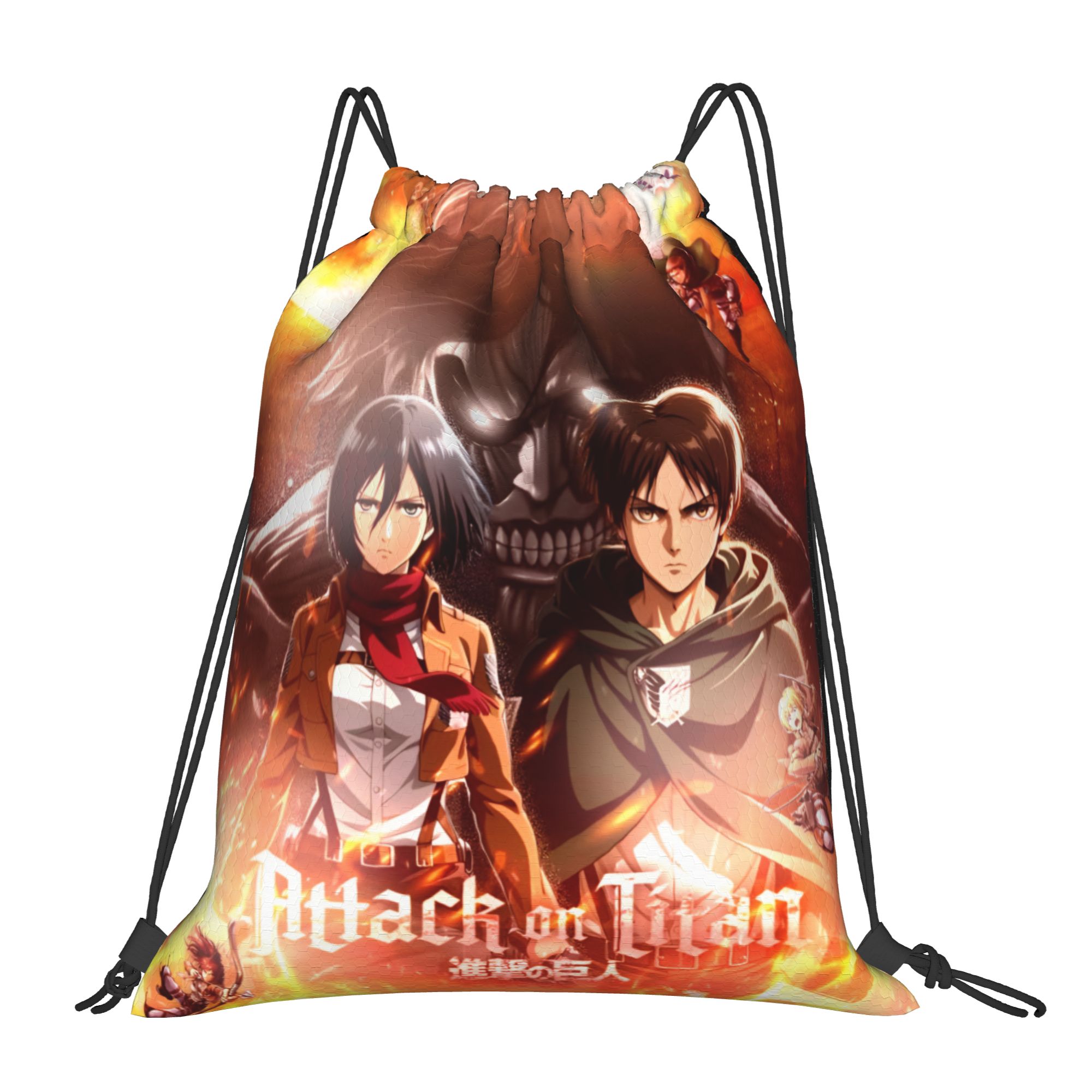 Drawstring Gym Bag - Custom Attacks on Titans Drawstring Backpack
