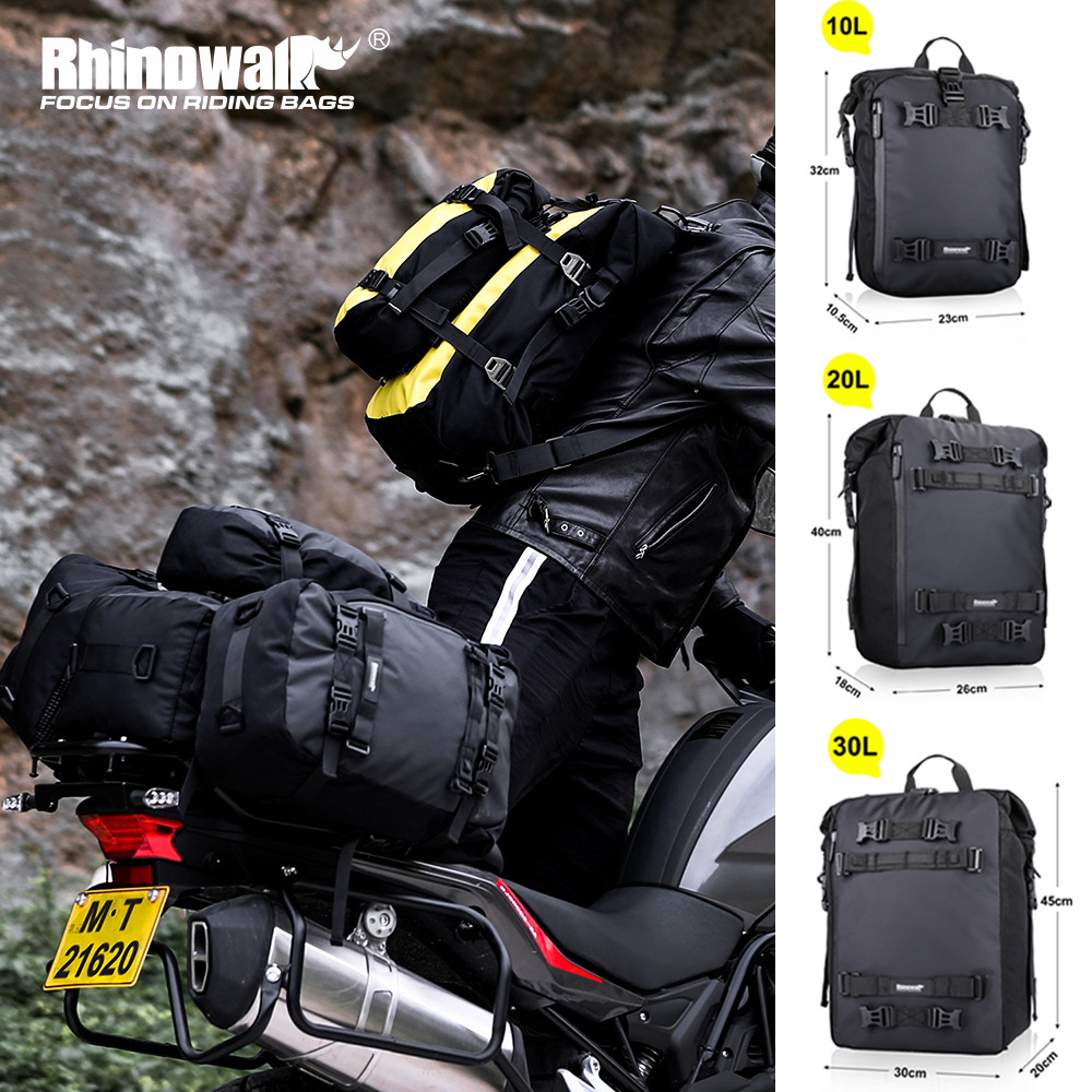 Rain Cover Backpack - Rhinowalk Motorcycle Rear Seat Bag 10L/20L/30L