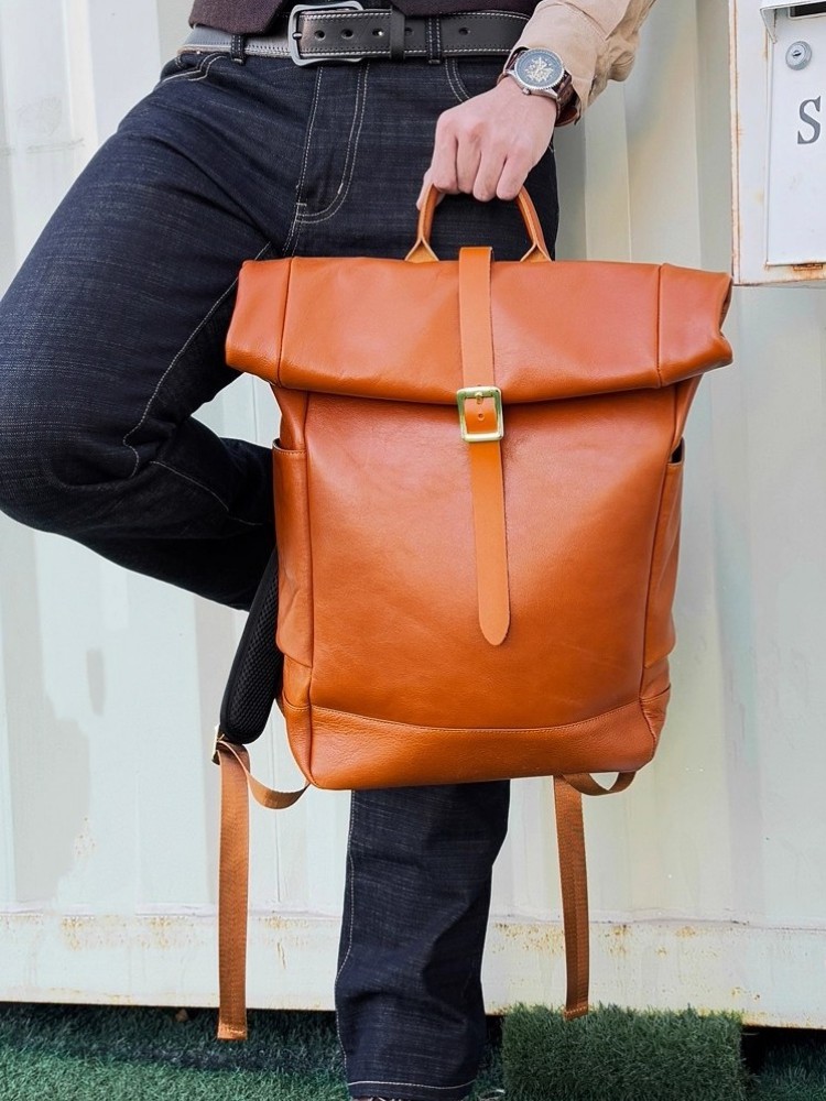 Large Capacity Mens Genuine Le - Leather Backpack Vintage avis et prix