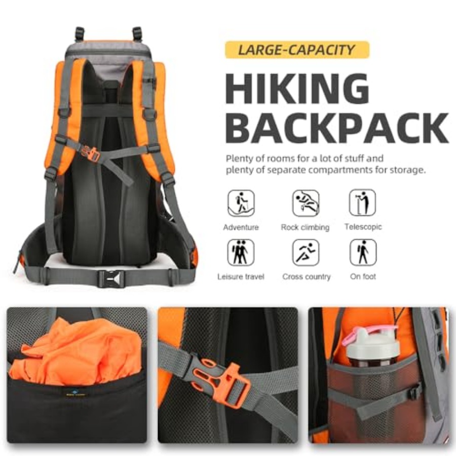 60L Hiking Backpack for Men an - Rain Cover Backpack avis et prix