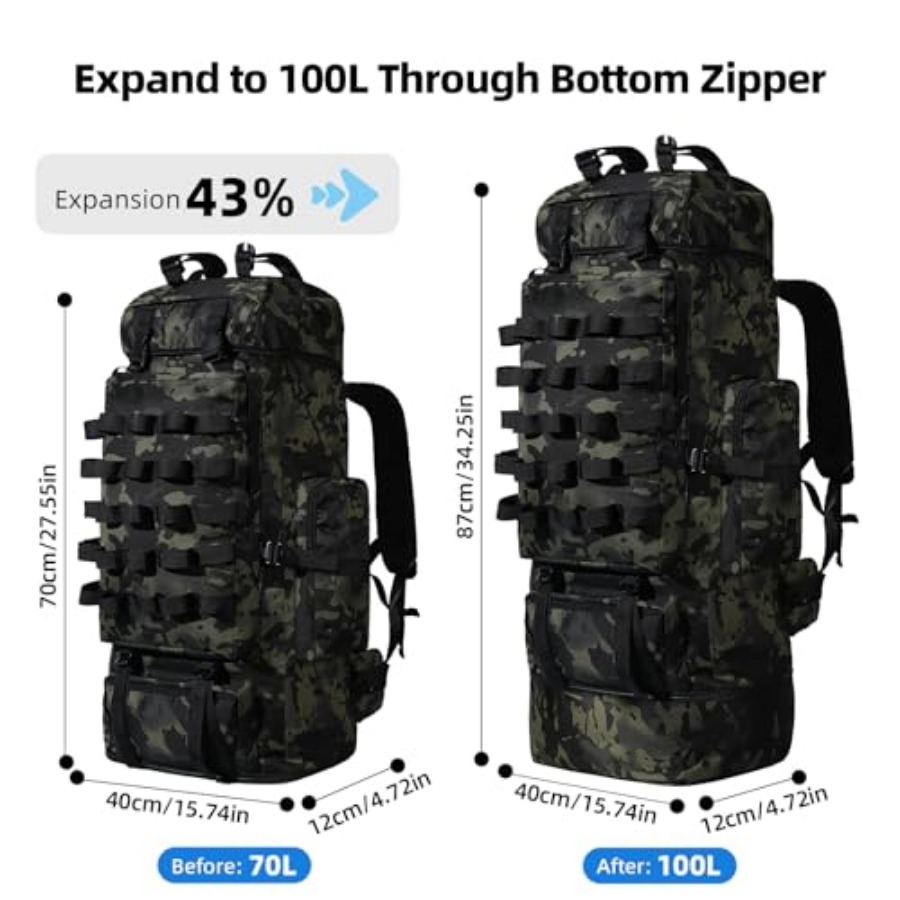 70L/100L Camping Hiking Backpa - Rain Cover Backpack avis et prix