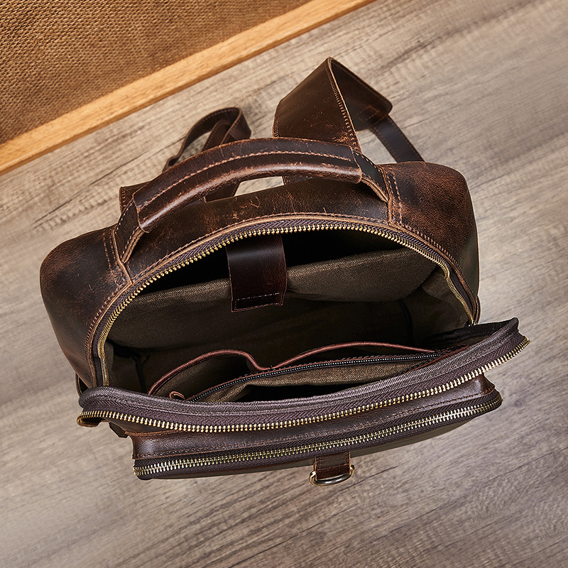 Men's Top Grain Waxed Leather  - Leather Backpack Vintage avis et prix