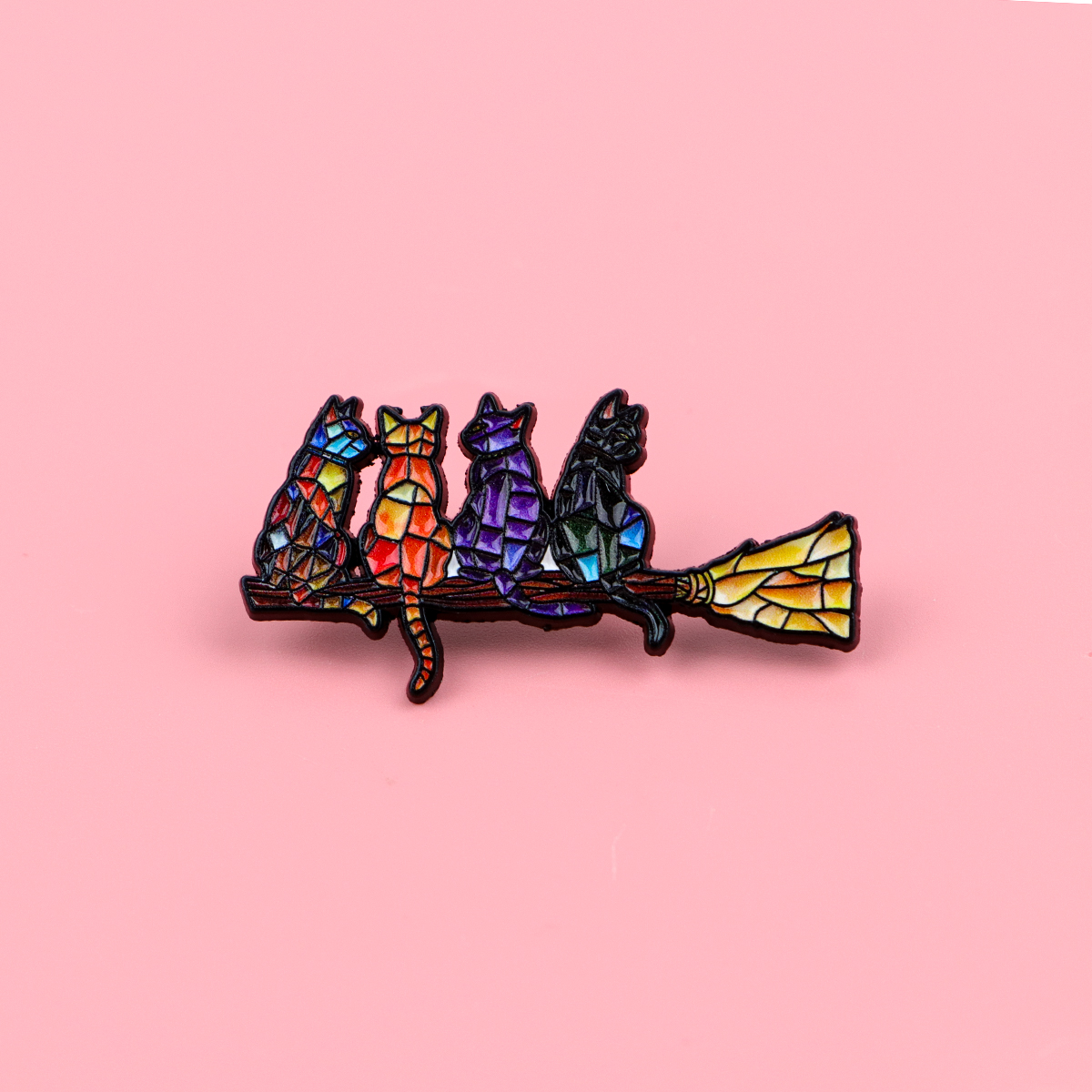 Colorful Cat Enamel Pin Witch  - Fashion Backpack Women avis et prix