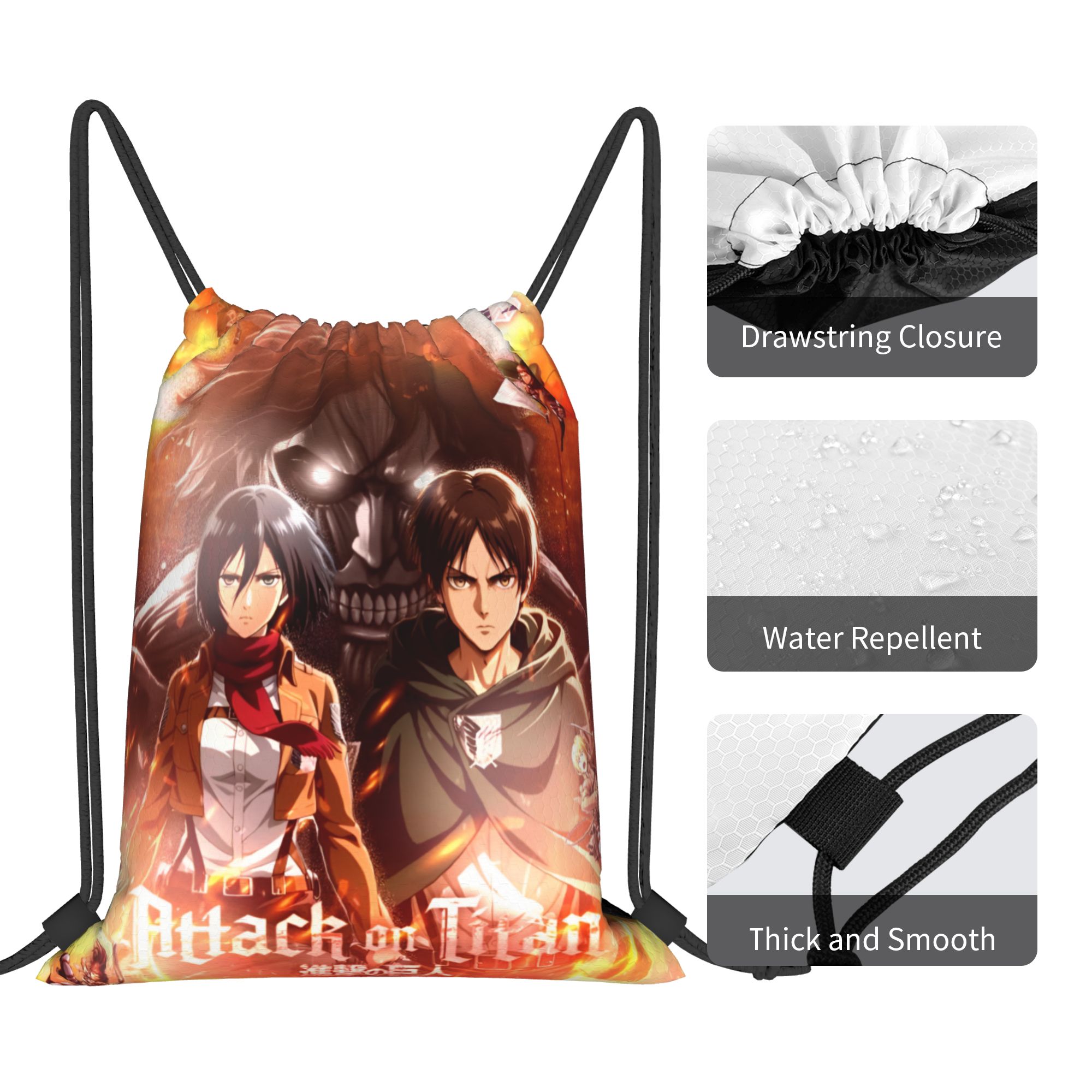 Custom Attacks on Titans Draws - Drawstring Gym Bag avis et prix