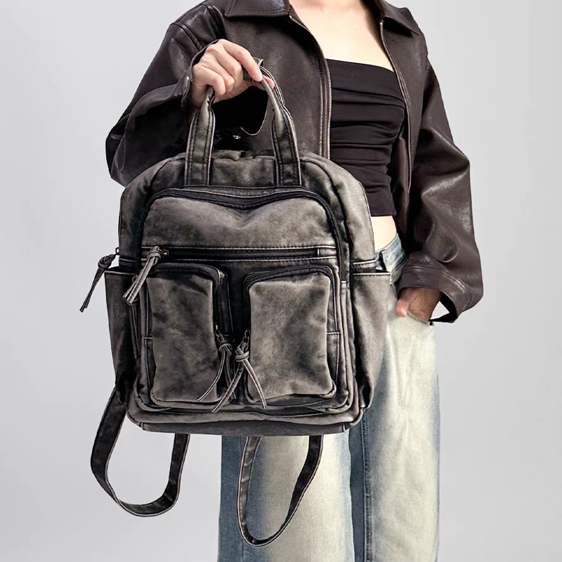 Luxury Soft Washed Pu Leather  - Leather Backpack Vintage avis et prix