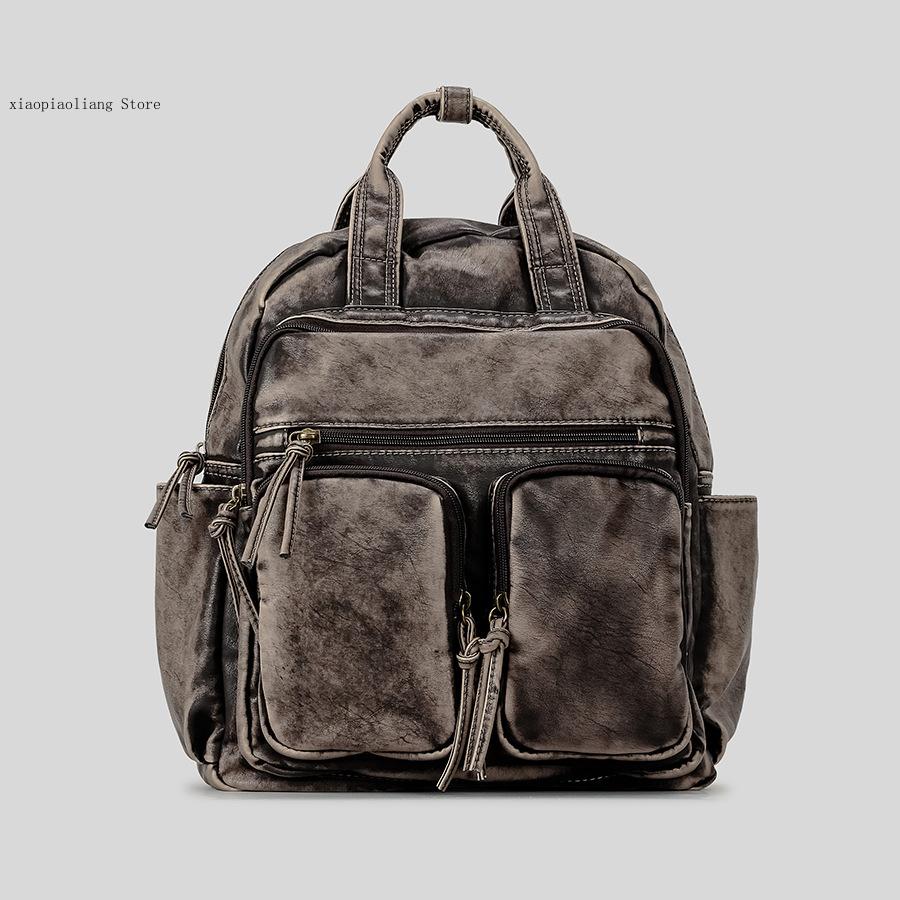 Luxury Soft Washed Pu Leather  - Leather Backpack Vintage avis et prix