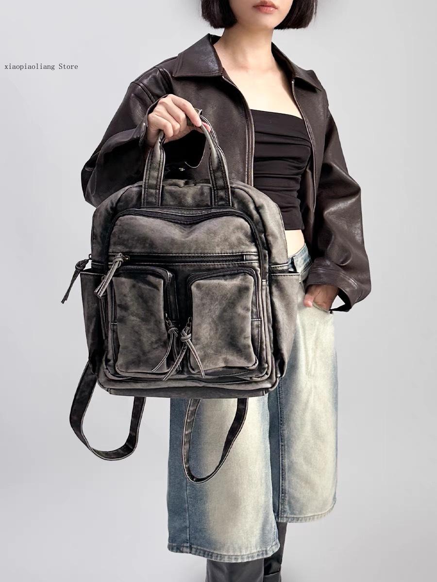 Luxury Soft Washed Pu Leather  - Leather Backpack Vintage avis et prix