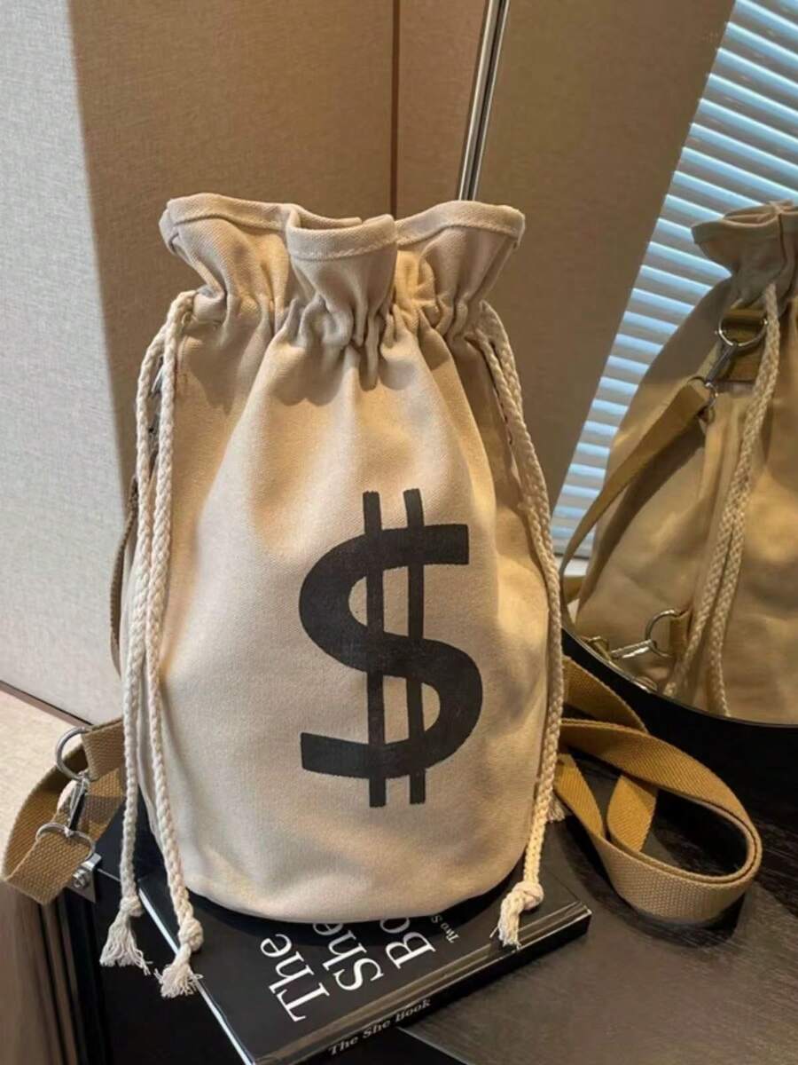 Black Canvas Drawstring Crossb - Canvas Backpack Casual avis et prix