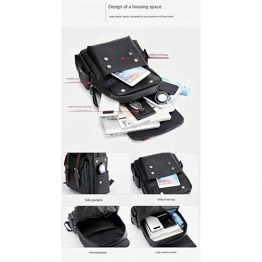 PU Leather Backpack For Men An - Laptop Backpack 15.6 avis et prix