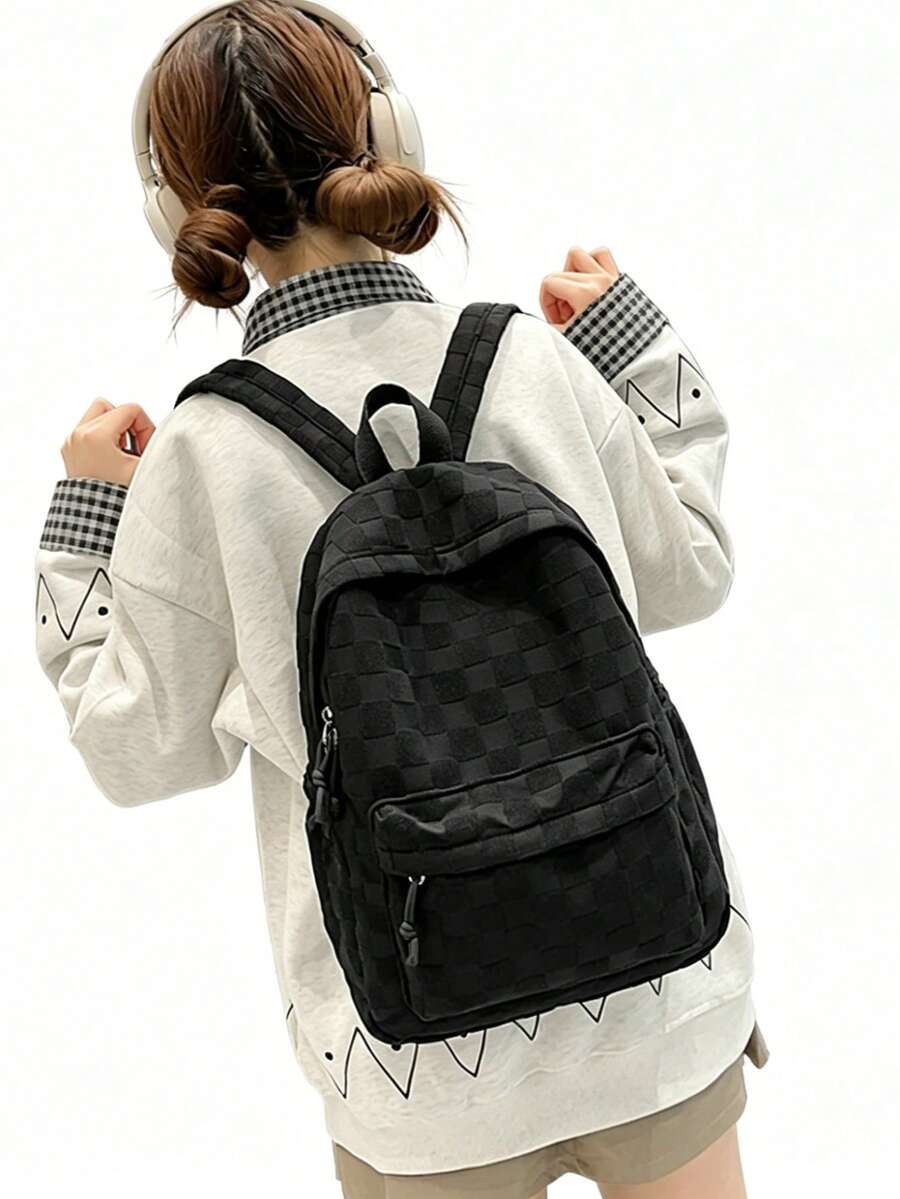 Womens Patchwork Plaid Faux Fu - Fashion Backpack Women avis et prix