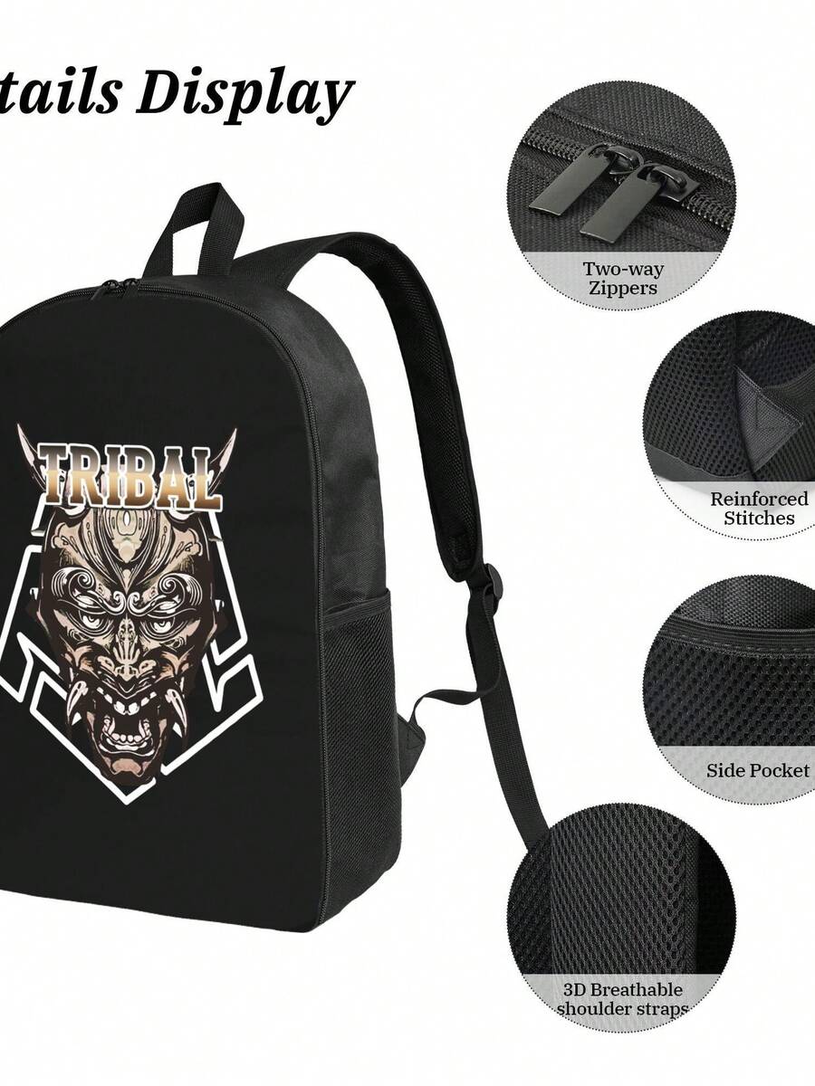 Tribal Demon Print Waterproof  - Travel Backpack Anti Theft avis et prix