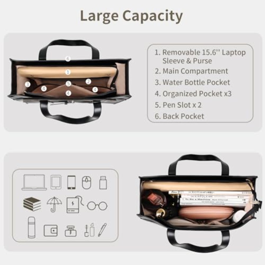 ESTARER Women's Laptop Leather - Laptop Sleeve Removable avis et prix