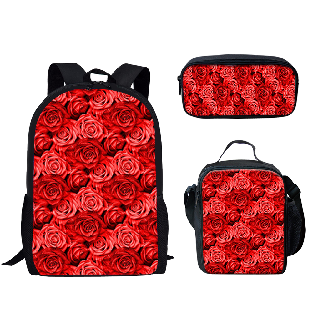 Gothic Red Rose Design Print 3 - School Backpack Teen avis et prix