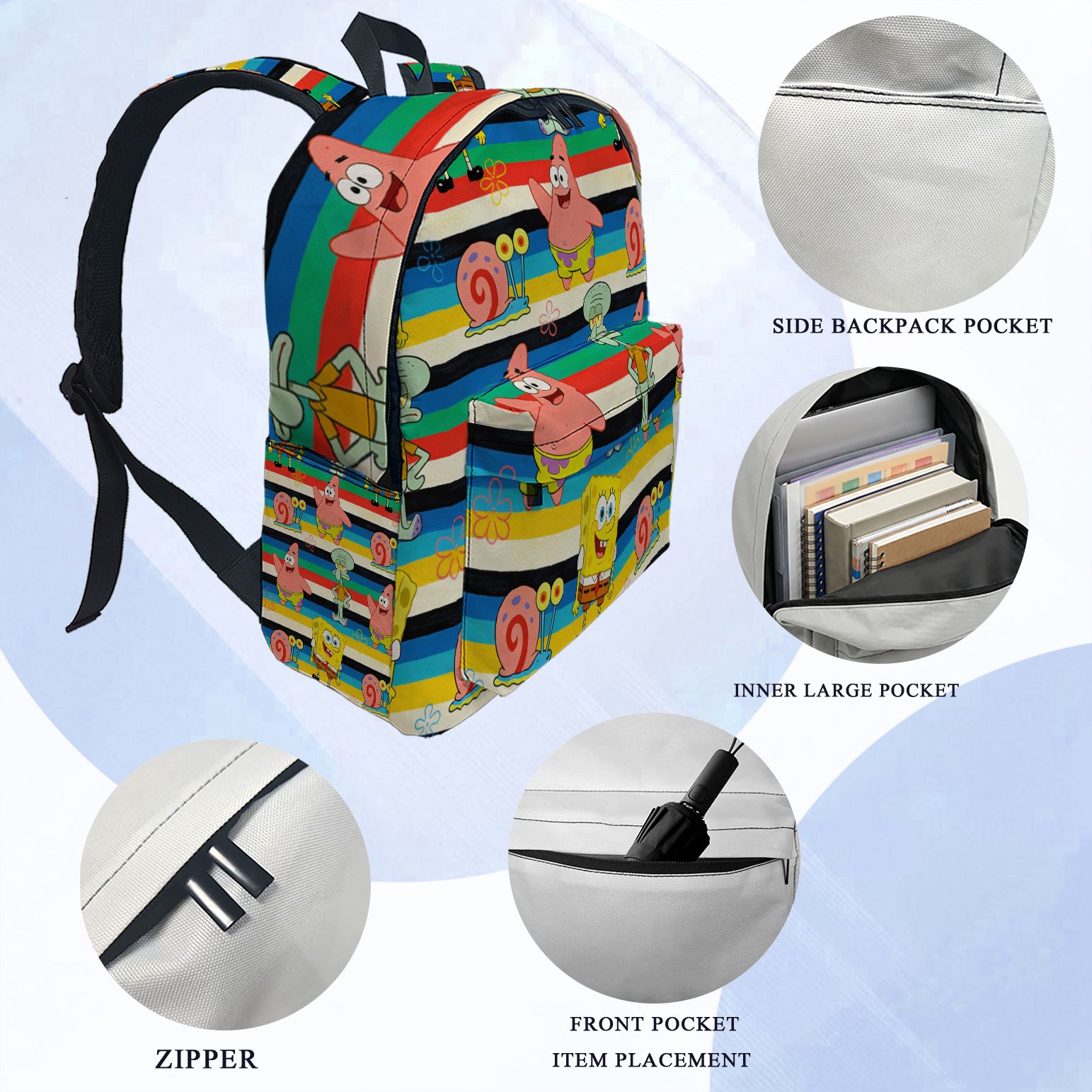 SpongeBob SquarePants Striped  - School Backpack Teen avis et prix