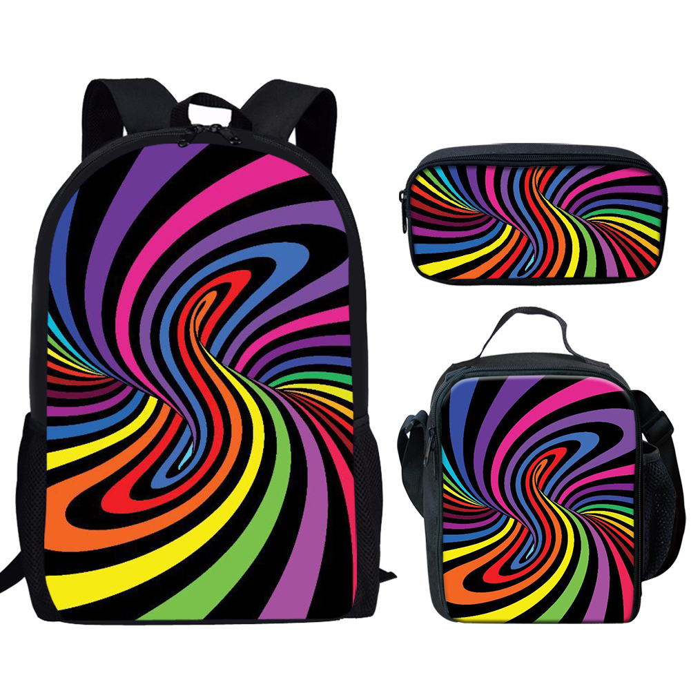 Rainbow Pride Stripes Print 3S - School Backpack Teen avis et prix