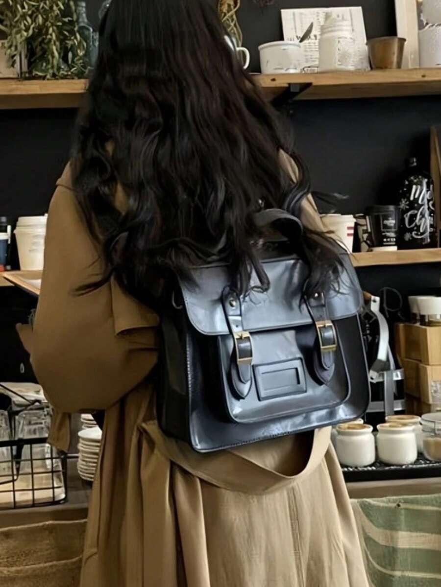 Retro British Style Satchel Ba - Leather Backpack Vintage avis et prix