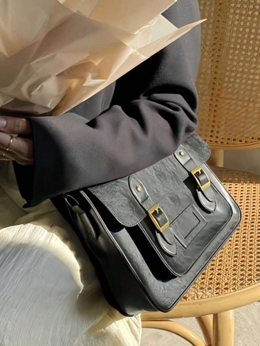 Retro British Style Satchel Ba - Leather Backpack Vintage avis et prix