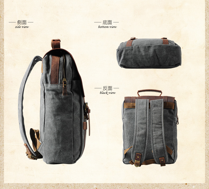 Fashion Male Backpack Leather  - Rucksack Military Style avis et prix
