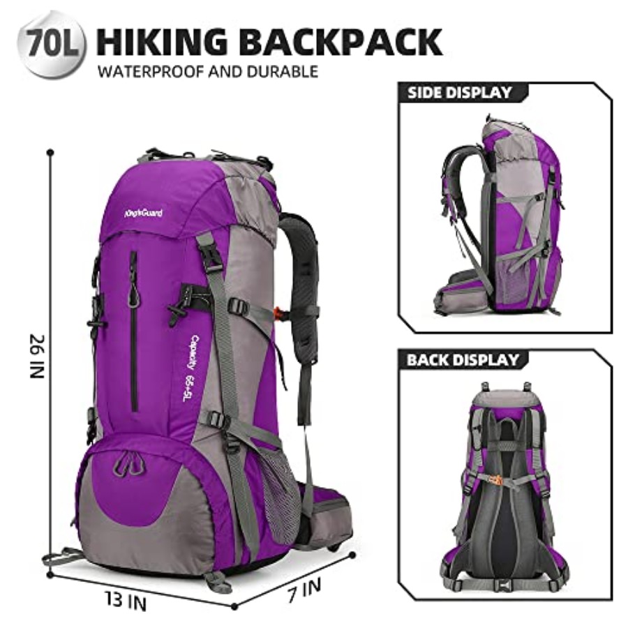 70L Hiking Backpack with Rain  - Rain Cover Backpack avis et prix
