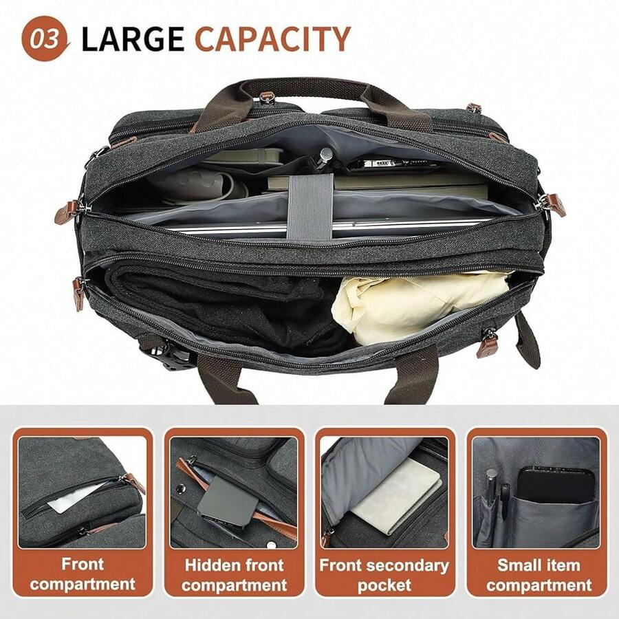 Canvas Laptop Backpack 3-In-1  - Canvas Backpack Casual avis et prix
