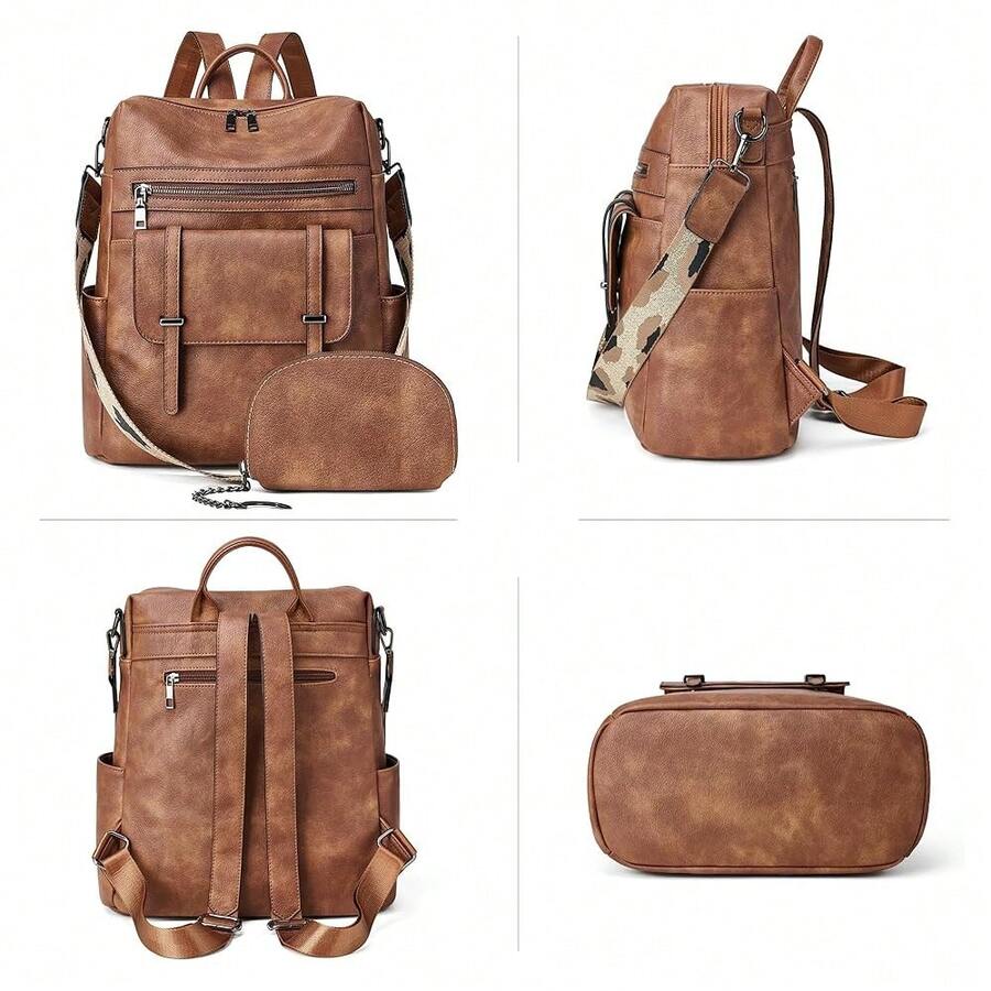 Women Fashion Vintage Brown PU - Laptop Backpack 15.6 avis et prix