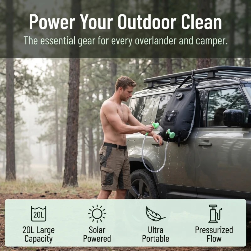 20L Solar Shower Bag Large Cap - Hydration Pack Outdoor avis et prix