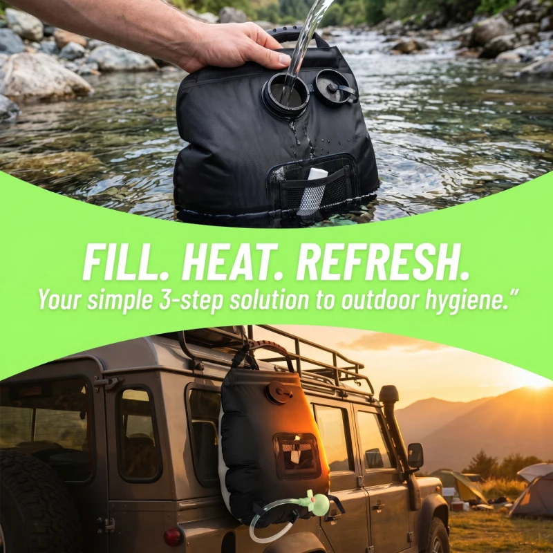 20L Solar Shower Bag Large Cap - Hydration Pack Outdoor avis et prix