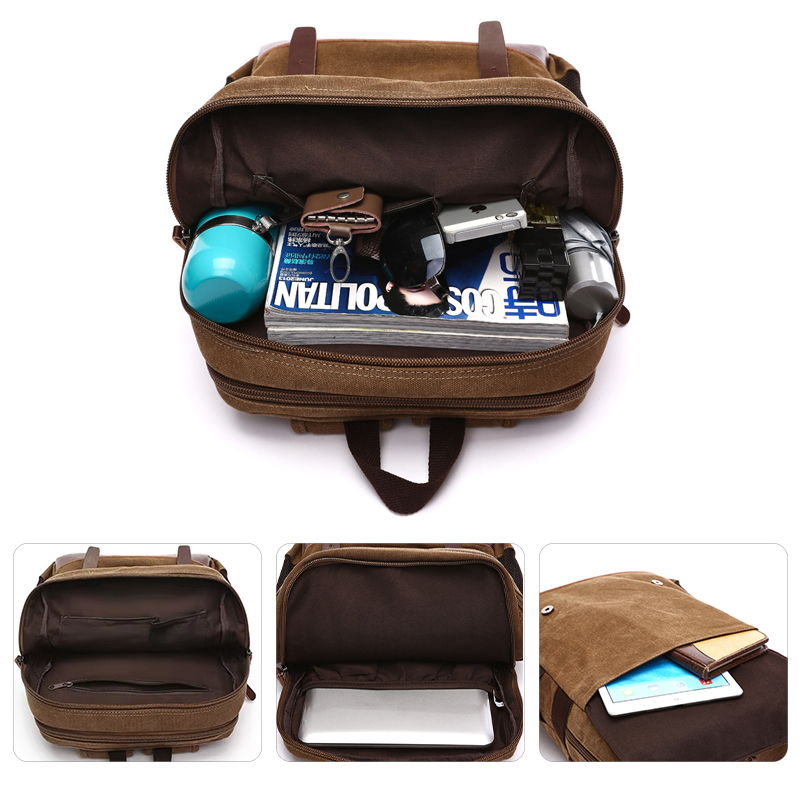 Mens Large Vintage Canvas Back - Laptop Backpack 15.6 avis et prix