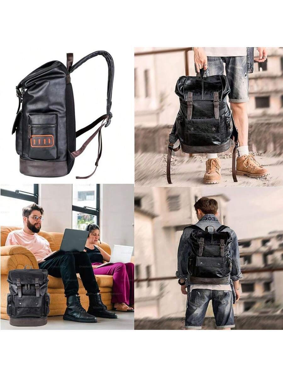 Vintage Black Leather Laptop B - Leather Backpack Vintage avis et prix