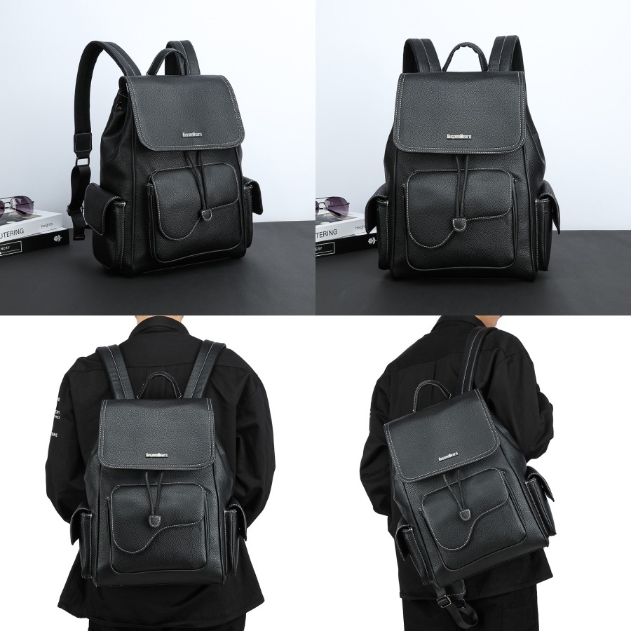 【New Arrival】Women's Black Fau - Leather Backpack Vintage avis et prix