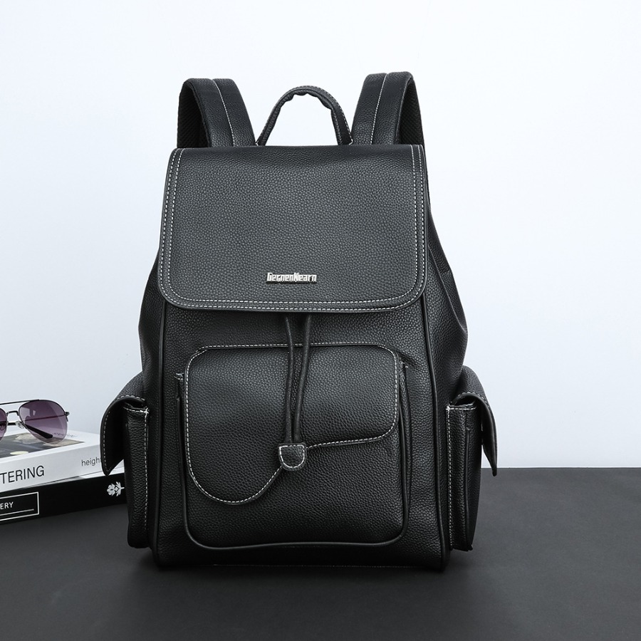 【New Arrival】Women's Black Fau - Leather Backpack Vintage avis et prix