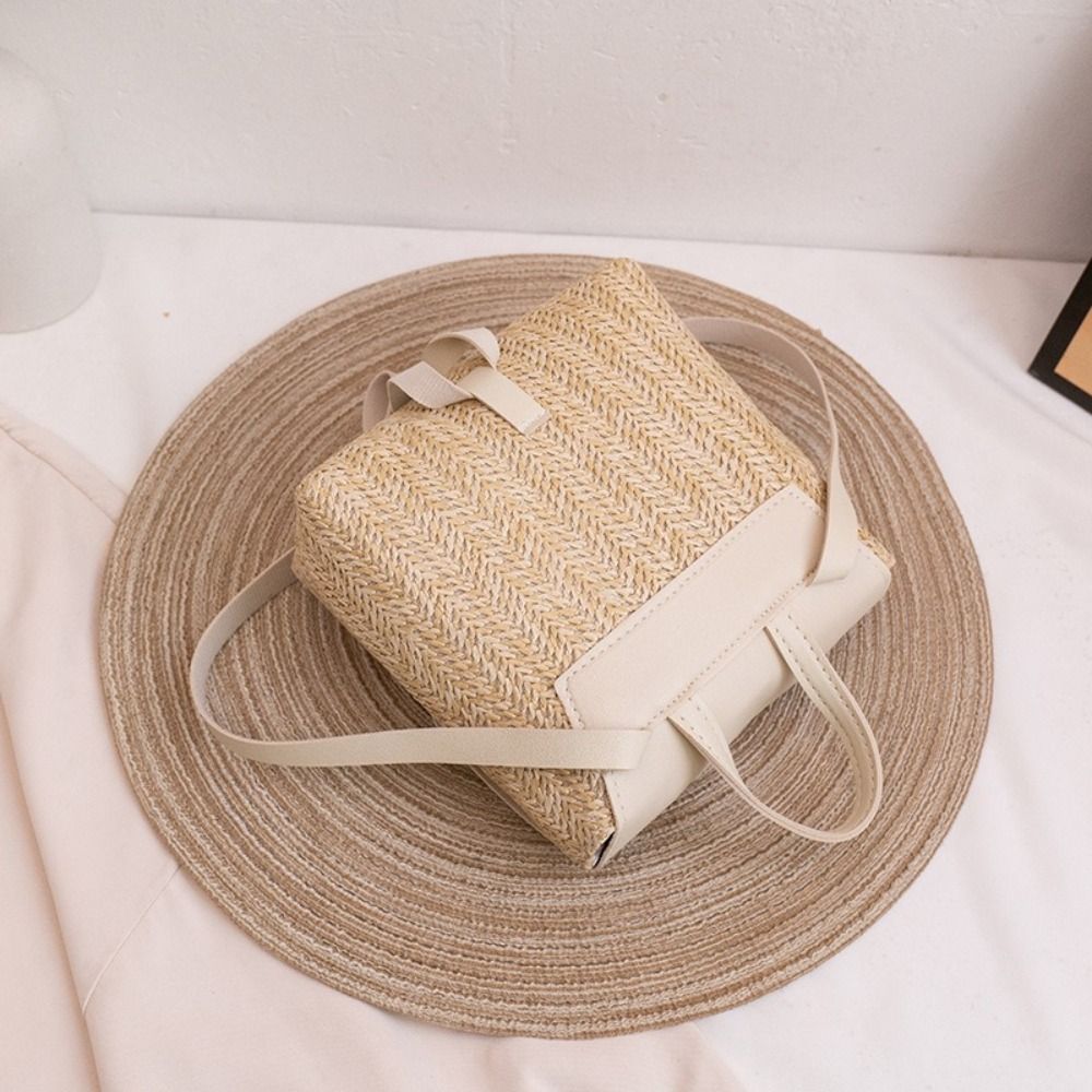 Fashion PU Leather Straw Backp - Leather Backpack Vintage avis et prix