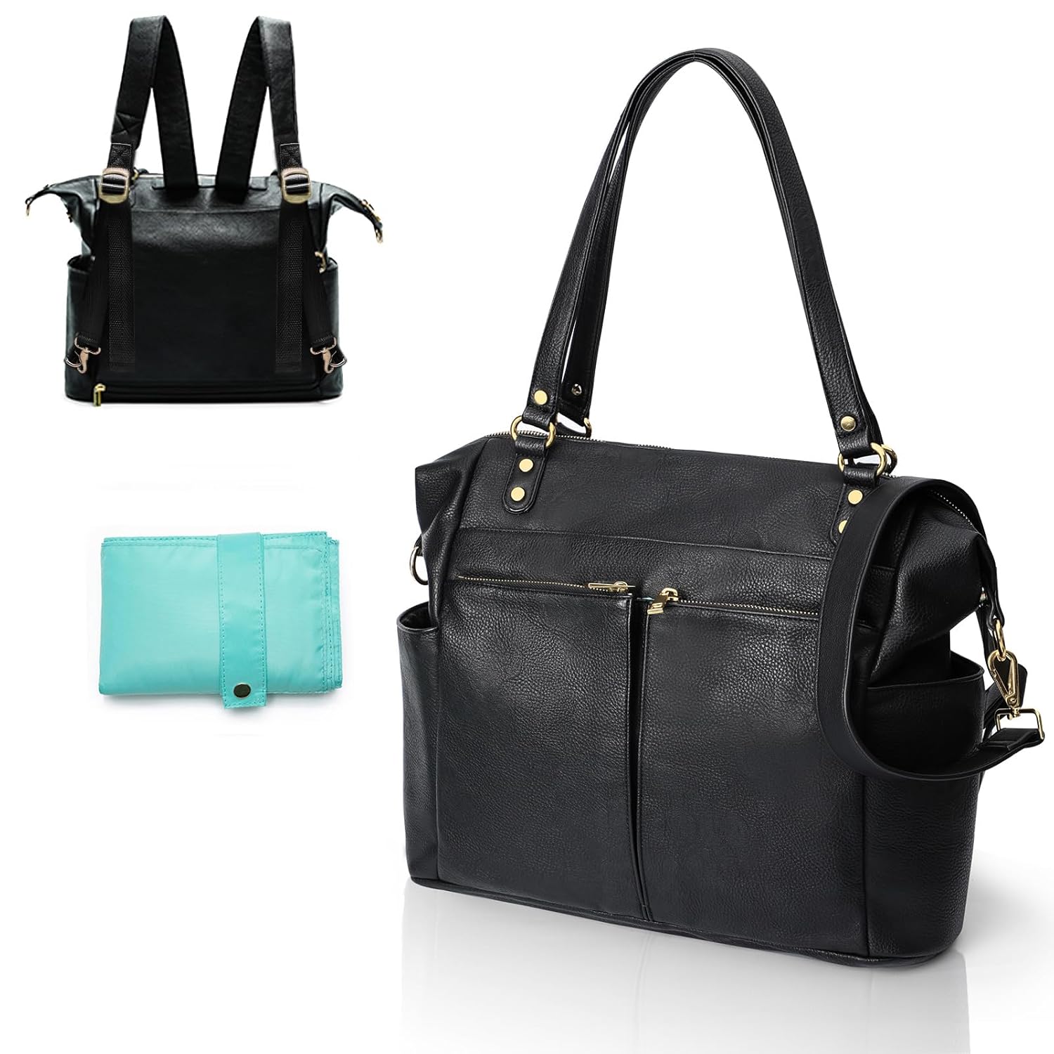 4-in-1 Leather Diaper Bag Back - Backpack Diaper Bag avis et prix